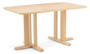 AJ Produkty Stůl KUPOL, 1400x800x720 mm, obdélník, akustické linoleum, bříza/béžová