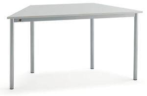 AJ Produkty Stůl BORÅS TRAPETS, 1400x700x720 mm, stříbrné nohy, HPL deska, šedá