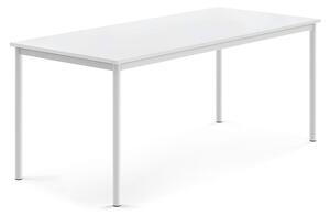 AJ Produkty Stůl BORÅS, 1800x800x720 mm, bílé nohy, HPL deska, bílá