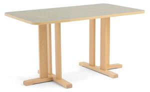AJ Produkty Stůl KUPOL, 1400x800x720 mm, obdélník, akustické linoleum, bříza/šedá