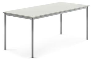 AJ Produkty Stůl SONITUS, 1800x800x720 mm, stříbrné nohy, HPL deska tlumící hluk, šedá