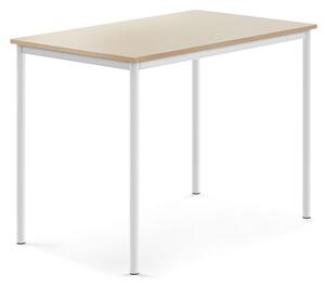 AJ Produkty Stůl BORÅS, 1200x800x900 mm, bílé nohy, HPL deska, bříza