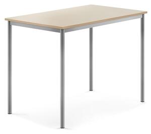 AJ Produkty Stůl SONITUS, 1200x800x900 mm, stříbrné nohy, HPL deska tlumící hluk, bříza