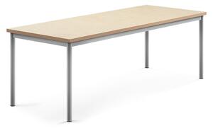 AJ Produkty Stůl SONITUS, 1800x700x600 mm, stříbrné nohy, deska s linoleem, béžová