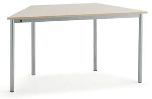 AJ Produkty Stůl BORÅS TRAPETS, 1200x600x720 mm, stříbrné nohy, HPL deska, bříza