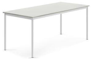 AJ Produkty Stůl BORÅS, 1800x800x720 mm, bílé nohy, HPL deska, šedá