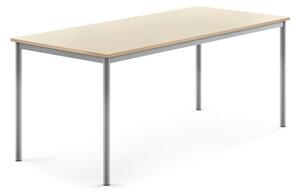 AJ Produkty Stůl BORÅS, 1800x800x720 mm, stříbrné nohy, HPL deska, bříza