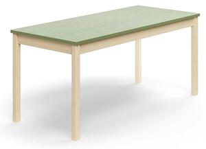 AJ Produkty Stůl DECIBEL, 1600x700x720 mm, akustické linoleum, bříza/zelenošedá