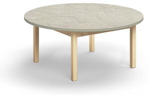 AJ Produkty Stůl DECIBEL, Ø1200x530 mm, akustické linoleum, bříza/šedá