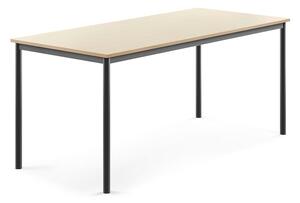 AJ Produkty Stůl SONITUS, 1800x800x760 mm, antracitově šedé nohy, HPL deska tlumící hluk, bříza