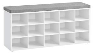 Botník VOREN 105x48x30 cm bílá/šedá