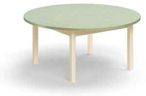 AJ Produkty Stůl DECIBEL, Ø1200x530 mm, akustické linoleum, bříza/zelenošedá