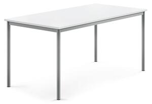 AJ Produkty Stůl SONITUS, 1600x800x720 mm, stříbrné nohy, HPL deska tlumící hluk, bílá