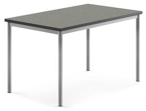 AJ Produkty Stůl SONITUS, 1200x800x720 mm, stříbrné nohy, deska s linoleem, tmavě šedá