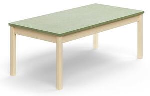 AJ Produkty Stůl DECIBEL, 1400x700x530 mm, akustické linoleum, bříza/zelenošedá
