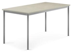 AJ Produkty Stůl SONITUS, 1600x800x760 mm, stříbrné nohy, deska s linoleem, šedá