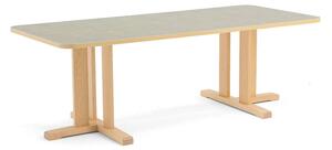AJ Produkty Stůl KUPOL, 1800x800x600 mm, obdélník, akustické linoleum, bříza/šedá