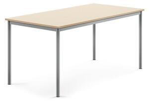 AJ Produkty Stůl BORÅS, 1600x800x720 mm, stříbrné nohy, HPL deska, bříza