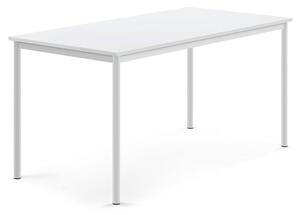 AJ Produkty Stůl BORÅS, 1600x800x760 mm, bílé nohy, HPL deska, bílá