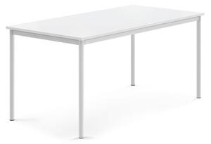 AJ Produkty Stůl BORÅS, 1600x800x720 mm, bílé nohy, HPL deska, bílá