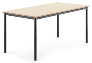 AJ Produkty Stůl BORÅS, 1600x800x720 mm, antracitově šedé nohy, HPL deska, bříza