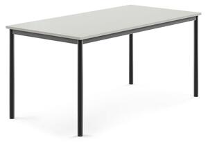 AJ Produkty Stůl BORÅS, 1600x800x720 mm, antracitově šedé nohy, HPL deska, šedá