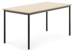 AJ Produkty Stůl SONITUS, 1600x800x760 mm, antracitově šedé nohy, HPL deska tlumící hluk, bříza