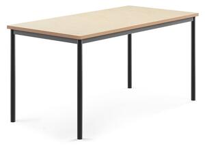 AJ Produkty Stůl SONITUS, 1600x800x760 mm, antracitově šedé nohy, deska s linoleem, béžová