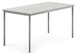 AJ Produkty Stůl SONITUS, 1600x800x760 mm, stříbrné nohy, HPL deska tlumící hluk, šedá