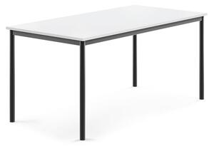 AJ Produkty Stůl BORÅS, 1600x800x720 mm, antracitově šedé nohy, HPL deska, bílá