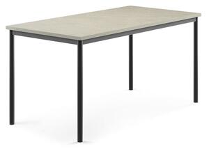 AJ Produkty Stůl SONITUS, 1600x800x760 mm, antracitově šedé nohy, deska s linoleem, šedá