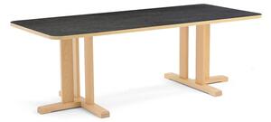 AJ Produkty Stůl KUPOL, 1800x800x600 mm, obdélník, akustické linoleum, bříza/tmavě šedá