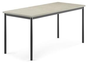 AJ Produkty Stůl SONITUS, 1600x700x720 mm, antracitově šedé nohy, deska s linoleem, šedá