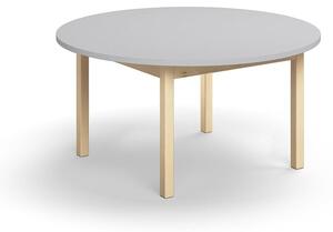 AJ Produkty Stůl DECIBEL, Ø1200x590 mm, akustická HPL deska, bříza/šedá