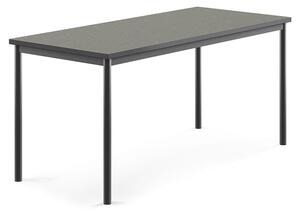 AJ Produkty Stůl SONITUS, 1600x700x720 mm, antracitově šedé nohy, deska s linoleem, tmavě šedá