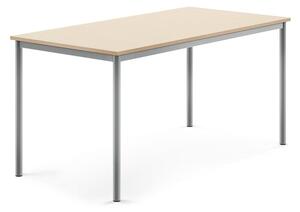 AJ Produkty Stůl SONITUS, 1600x800x760 mm, stříbrné nohy, HPL deska tlumící hluk bříza