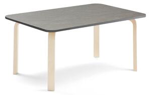 AJ Produkty Stůl ELTON, 1200x600x530 mm, bříza, akustické linoleum, tmavě šedá