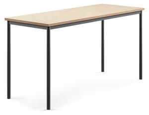AJ Produkty Stůl SONITUS, 1800x700x900 mm, antracitově šedé nohy, deska s linoleem, béžová