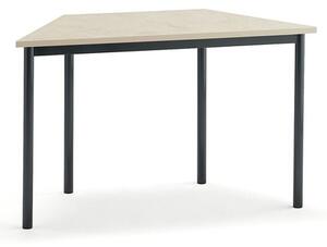 AJ Produkty Stůl SONITUS TRAPETS, 1200x600x720 mm, antracitově šedé nohy, deska s linoleem, béžová