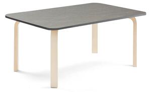 AJ Produkty Stůl ELTON, 1200x800x530 mm, bříza, akustické linoleum, tmavě šedá