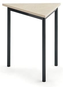 AJ Produkty Stůl SONITUS TRIANGEL, 800x700x720 mm, antracitově šedé nohy, deska s linoleem, béžová