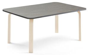 AJ Produkty Stůl ELTON, 1200x700x530 mm, bříza, akustické linoleum, tmavě šedá