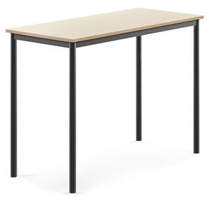 AJ Produkty Stůl SONITUS, 1200x600x900 mm, antracitově šedé nohy, HPL deska tlumící hluk, bříza