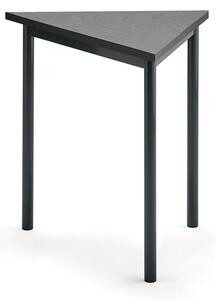 AJ Produkty Stůl SONITUS TRIANGEL, 800x700x720 mm, antracitově šedé nohy, deska s linoleem, tmavě šedá
