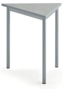 AJ Produkty Stůl SONITUS TRIANGEL, 800x700x720 mm, stříbrné nohy, deska s linoleem, šedá