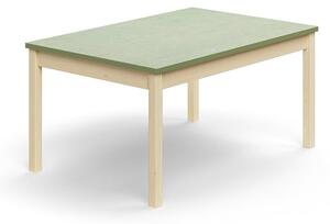 AJ Produkty Stůl DECIBEL, 1200x800x590 mm, akustické linoleum, bříza/zelenošedá