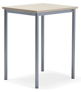 AJ Produkty Stůl BORÅS PLUS, 700x600x900 mm, stříbrné nohy, HPL deska, jasan