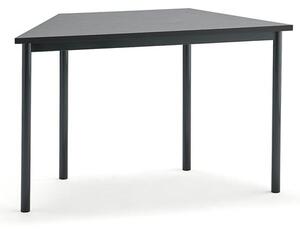 AJ Produkty Stůl SONITUS TRAPETS, 1200x600x720 mm, antracitově šedé nohy, deska s linoleem, tmavě šedá