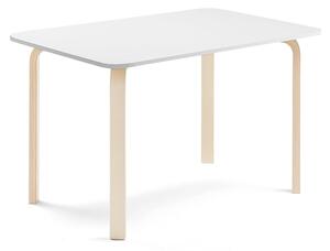 AJ Produkty Stůl ELTON, 1200x800x710 mm, bříza, akustická HPL deska, bílá