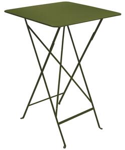 Zelený kovový skládací bistro stůl Fermob Bistro 71 x 71 cm - odstín pesto